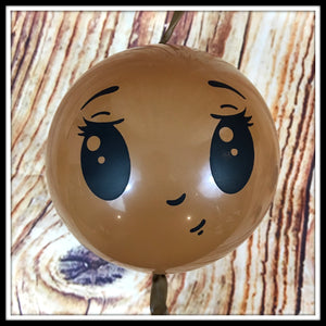 6" Mocha Girl Face Printed Balloon